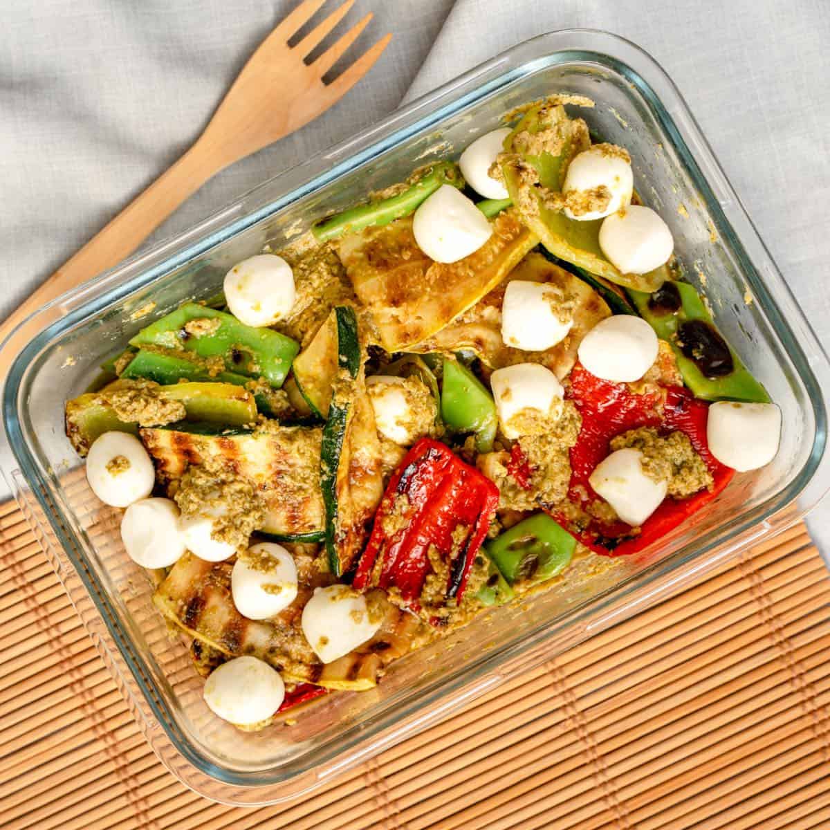 Keto Grilled Vegetables with Pesto