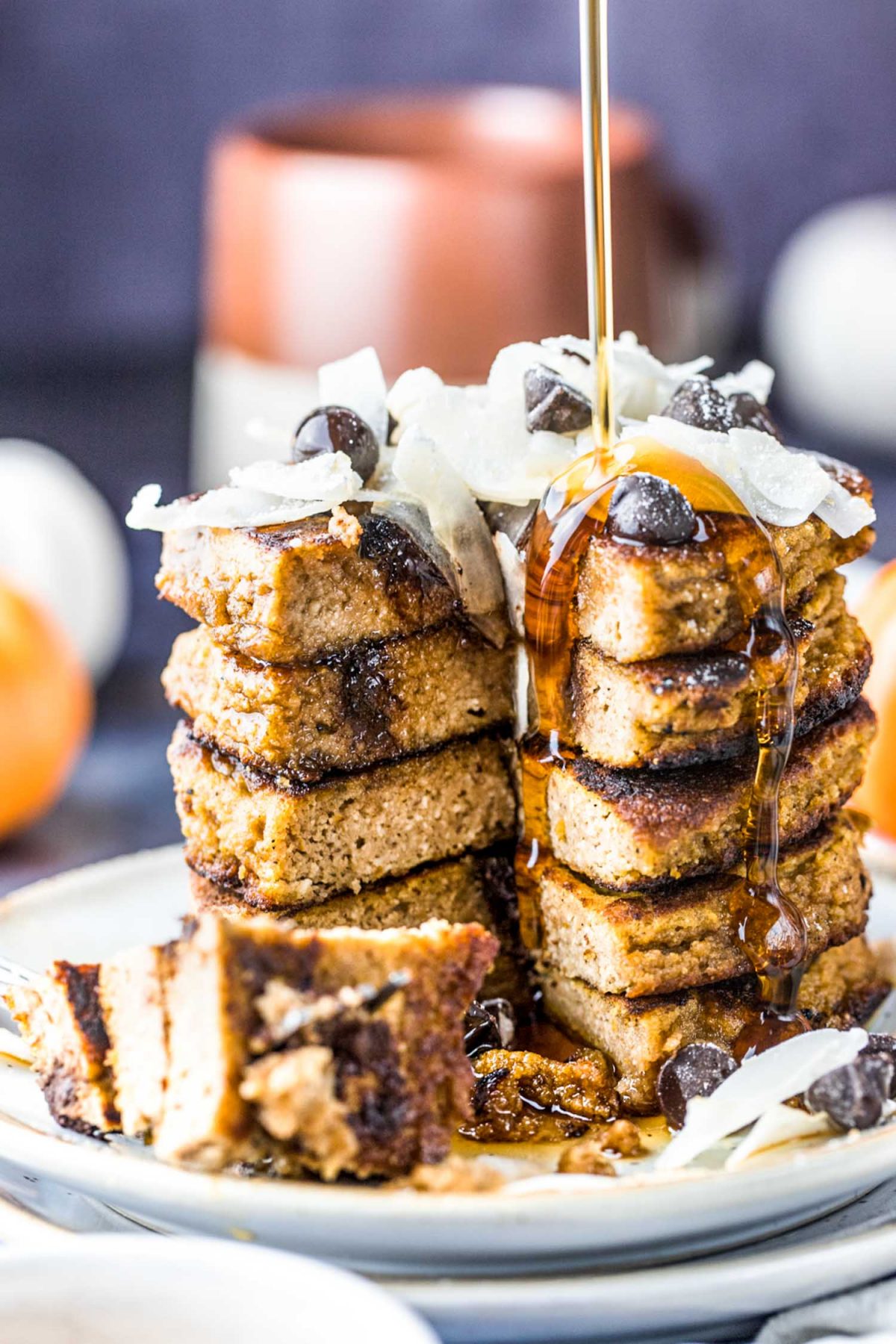 Keto Pumpkin Pancakes with Chocolate Chips